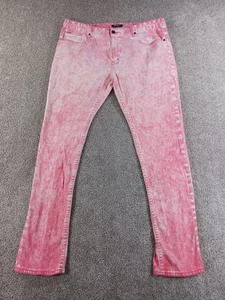 Trukfit 40 Herren Denim Jeans Pink Acid Wash Baumwollmischung Skinny 34" Schrittlänge - Bild 1 von 13