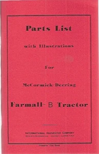 International Farmall B Tractor Parts List Manual - Picture 1 of 1