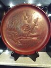 Vintage Japanese Hand-Painted/Carved Lacquer Plate