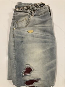 Blac Leaf Distressed Men’s Designer Jeans Size 42-32 - Picture 1 of 6