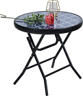 PHI VILLA Folding Side Table, Foldable Coffee Table, Outdoor Garden Table, Small