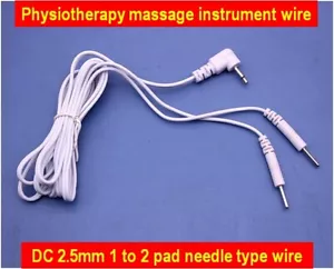 2.5 mm 2 ways Electrode Pads Wire for portable massager - needle type cable - Picture 1 of 4