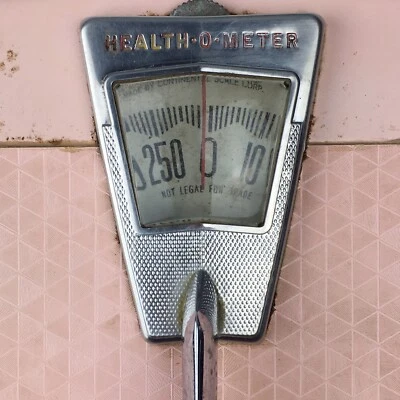 Vintage Bathroom Scale Pink Diamond Silver Health O Meter 1950s Retro *Read - Image 1 of 4