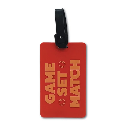 Tennis Bag Tag - Game Set Match - Orange Cover