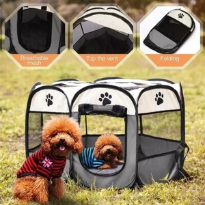 Portable Pet Playpen Foldable Dog Cat Playpen Camping large Tent Kennel Crate - Picture 1 of 14