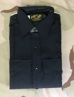 UNIFORME DE SEGURIDAD CAMISA AZUL MARINO MANGA LARGA TÁCTICA APLICACIÓN DE LA LEY 14,5x34 Foto 1 de 4