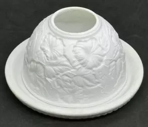 Lampada Fata Litofano Porcellana Cupola Votiva COLIBRÌ/CAPRIFOGLIO Biscotto - Foto 1 di 1