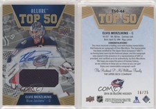 2019 Upper Deck Allure Top 50 Jersey /25 Elvis Merzlikins #T50-44 Rookie Auto RC