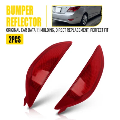 Par reflector de luz de parachoques trasero derecho para Hyundai Accent 2012-2017 sedán izquierdo U Foto 1 de 4