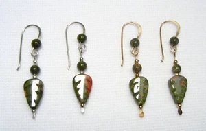 Lyn's Jewelry Unakite Drop Earrings Silver or Gold - Picture 1 of 3