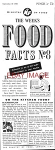 WW2 Ministerium für Ernährung Info. ANZEIGE "Food Facts Nr.8" Original Printanzeige 727/24 - Bild 1 von 1