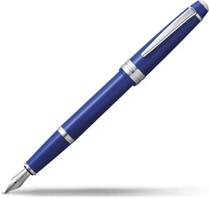 Stylo À Plume Cross Bailey Léger Poli Nib Fin En Résine Bleue - Picture 1 of 3