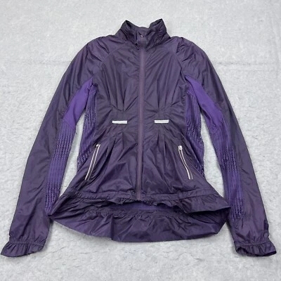 Chaqueta Lululemon Run Wild para mujer 4 púrpura uva cremallera completa ligera W4550S Foto 1 de 4