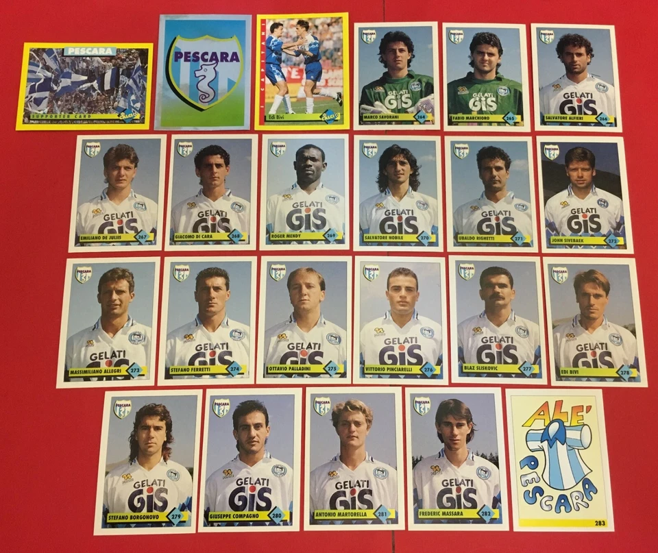 SET DI 23 FIGURINE CALCIATORI MERLIN 93 1992-93  SQUADRA PESCARA   NUOVE - Immagine 1 di 1