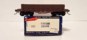 Roundhouse HO 30' Flat Car Santa Fe AT&SF #1607 w Panel Sides KDs Built RTR/MIB - Picture 1 of 11