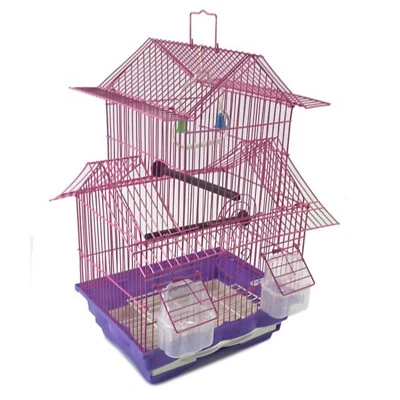 EDMBG 18" Small Parakeet Wire Bird Cage for Finches Canaries Hanging Travel Bird House