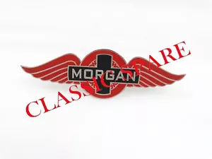 NEW Vintage Morgan Cars Car Metal Bonnet Hood Badge Emblem Red & Black - Picture 1 of 6