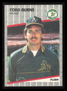 Todd Burns 1989  Fleer #3  Oakland Athletics Rookie