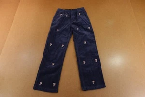 Polo Ralph Lauren Boys 7 Navy Corduroy Embroidered Pleated Straight Leg Pants - Picture 1 of 5