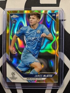 2021-22 Topps Chrome UEFA James McAtee RC #53 Gold Lava Refractor MAN CITY - Picture 1 of 2