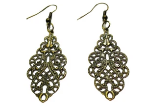 Ornament Ohrringe Miniblings Hänger Indien Metall Bronze Ethno Yoga Boho klein - Bild 1 von 2