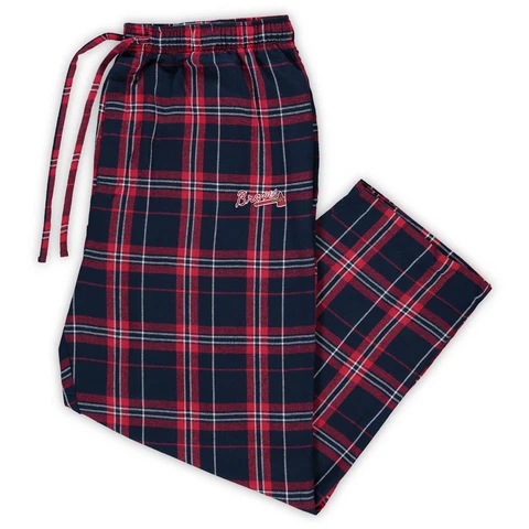 Men's Concepts Sport Navy/Red Atlanta Braves Big & Tall Flannel Pants Cover