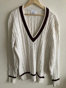 Charles Kirk Cricket SWEATER PULLOVER JUMPER 100% Wool Size XL Cable Knit - Picture 1 of 6