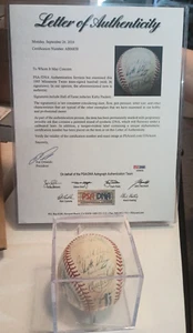 1995 TWINS SIGNED BASEBALL W/ 36 SIGNATURES Kirby Puckett Auto PSA/DNA AUTHENTIC - Picture 1 of 9