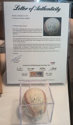 1995 TWINS SIGNED BASEBALL W/ 36 SIGNATURES Kirby Puckett Auto PSA/DNA AUTHENTIC - Image 1 of 4