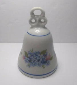 Porcelain BELL TRIMMED IN BLUE FLOWERS made in Germany 3" tall - Picture 1 of 6