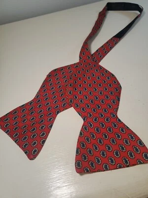 Pajarita De Colección Años 60-70 Mod Liberty of London Paisley Ancha Seda Mariposa Inglaterra Foto 1 de 4