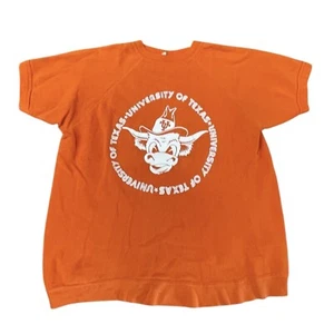 Sudadera De Colección Texas University Longhorns Años 70 Manga Corta Fútbol NCAA - Imagen 1 de 3