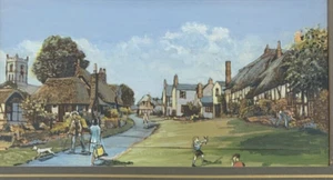 Stunning Oil on Paper Painting Vintage Comical , Welford On Avon, Warwickshire - Picture 1 of 12