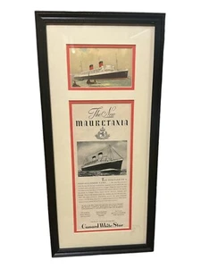 RMS Mauretania Cunard line steamship 1912 Framed Reproduction Titanic Print Set - Picture 1 of 4