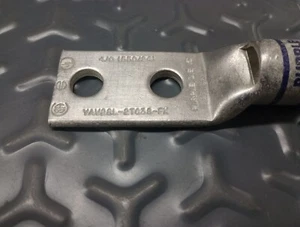 Burndy YAV28L-2TC38-FX Two Hole 4/0 Flex Cable 3/8" Stud Compression Crimp Lug - Picture 1 of 3
