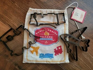 WIlliams-Sonoma Transportation Pancake molds Train Truck Plane Bag & Recipe - Picture 1 of 6