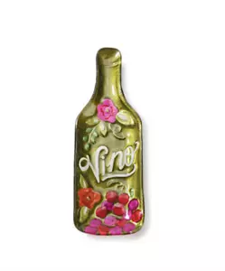 Demdaco - Glass Fusion - Shaped Plate - Wine Bottle - Picture 1 of 1
