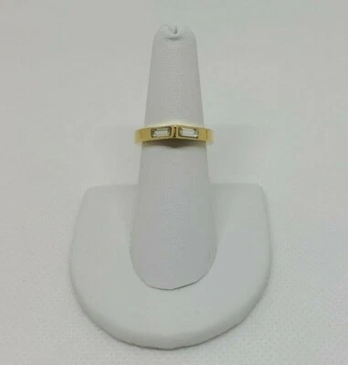 Ann Taylor Women's Fashion Ring Size 6.75/7 Pointed Rhinestones Gold Tone  - Image 1 of 2