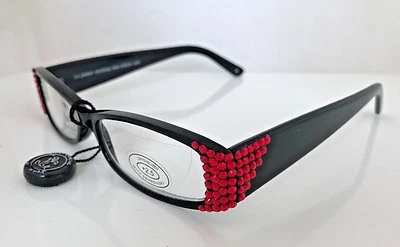 Jimmy Crystal Light Siam Swarovski Crystal Reading Glasses, +2.50 Lens, JCR124 - Image 1 of 4