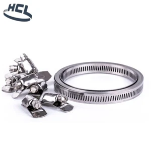 Worm Drive Hose Clamp Kit Perforated 430 Stainless Steel 14mm Reel Clip Head 25m - Picture 1 of 11