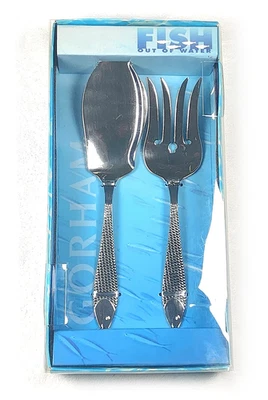 Gorham Fish Out of Water Stainless 2pc Fish Serving Set 18/10 Glossy Flatware - Image 1 of 4