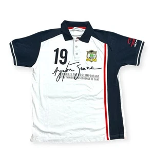 Vintage Ayrton Senna 1984 Brazil Mens Logo Polo Shirt size XL white - Picture 1 of 6
