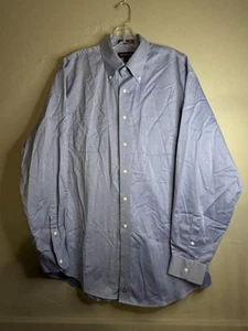 Nordstrom Men's 100% Cotton Button Up Sz. 16-35 Blue Dress Shirt VGC - Picture 1 of 9