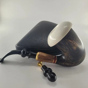 Oakwood Calabash meerschaum pipe handmade smooth block meerschaum CPW Pipes - Picture 1 of 14