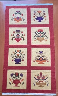 Moda SERENDIPITY #17205 by Sandy Gervais - 24" x 44" Panel Floral 8 Block Design - Image 1 of 2