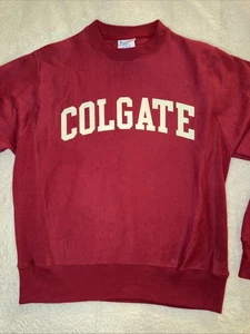 VTG CHAMPION Reverse Weave ~ Colgate University Crewneck Sweatshirt SMALL - Picture 1 of 7