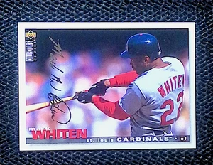 Tarjeta de firma Mark Whiten 1995 Upper Deck Collector's Choice lámina de plata #195 - Imagen 1 de 2