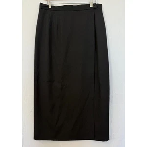 Jacqueline Ferrar Wolle Wickel Maxirock Damengröße 16 hergestellt in den USA schwarz minimalistisch - Bild 1 von 11