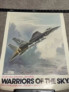VINTAGE 1982 THE U.S. AIR FORCE PROJECT WARRIOR COLOR POSTER F-15 USA MILITARY - Bild 1 von 8