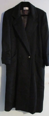 Abrigo largo vintage Charles Klein 100 % lana pura Worumbo de Forstmann L negro Foto 1 de 4